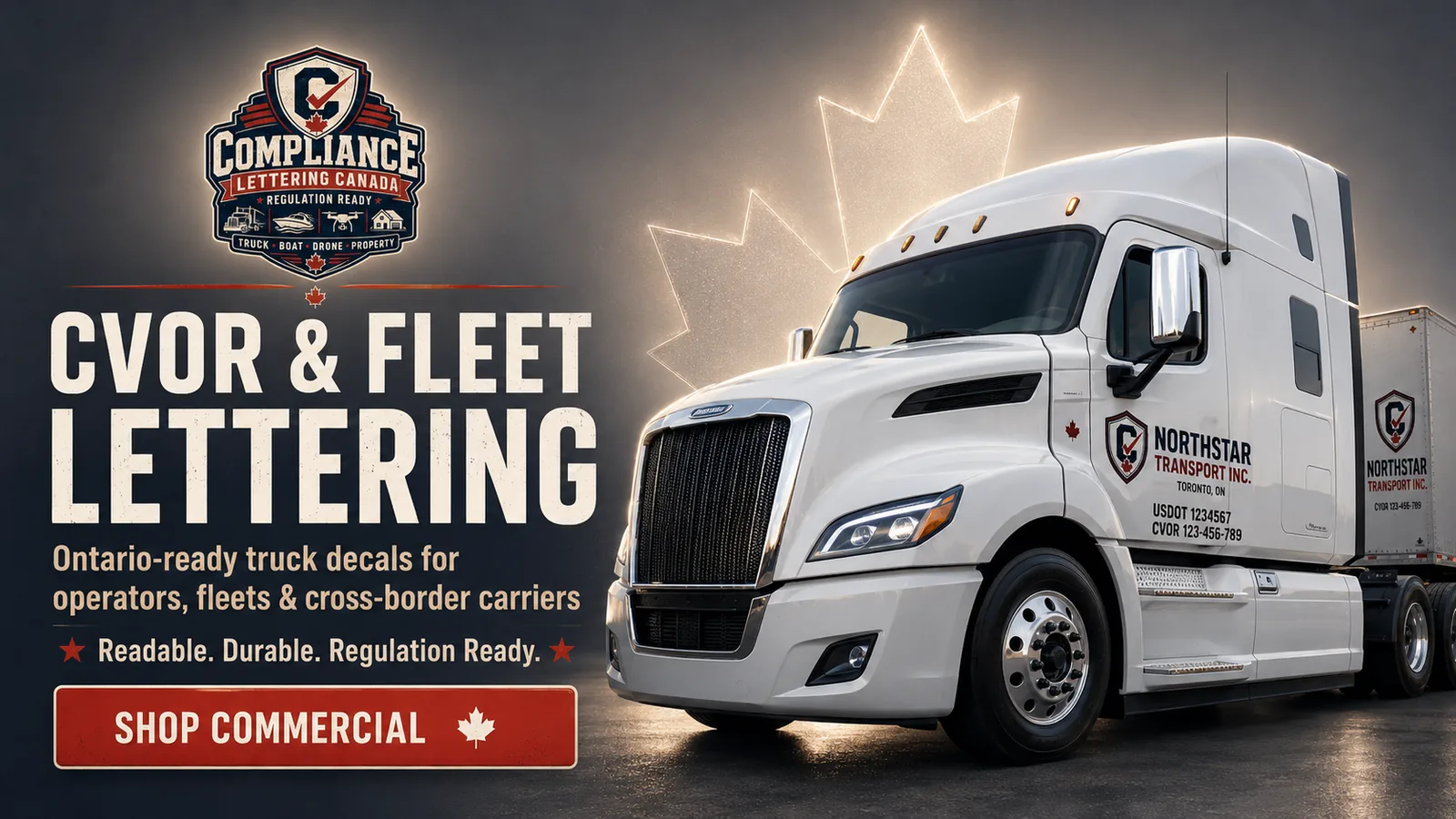 Truck, fleet, and cross-border markings