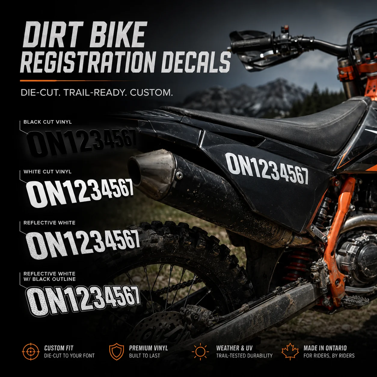 Dirt Bike & Off-Road Motorcycle Registration | Compliance Lettering product image