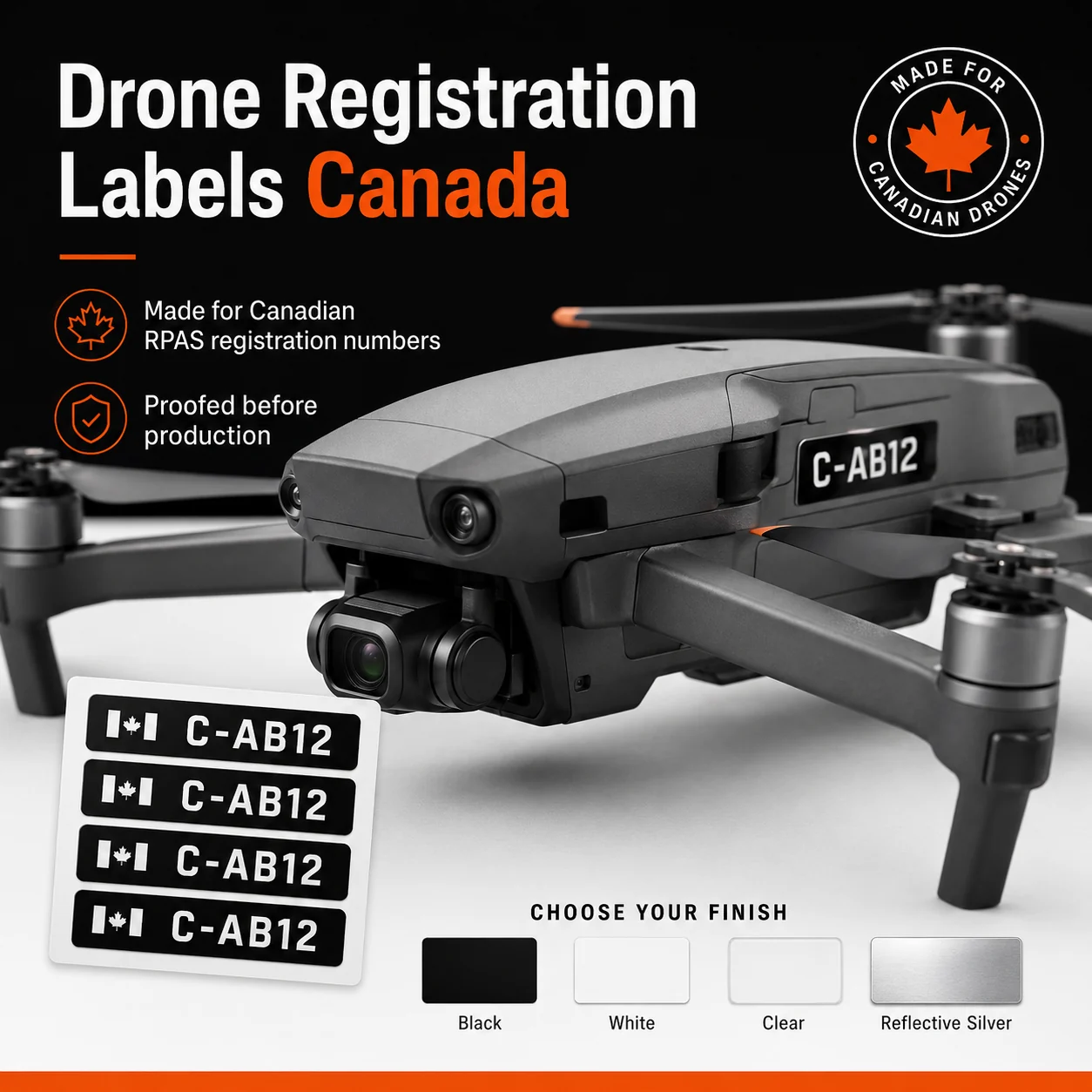 Drone Registration Decal Canada | Compliance Lettering product image
