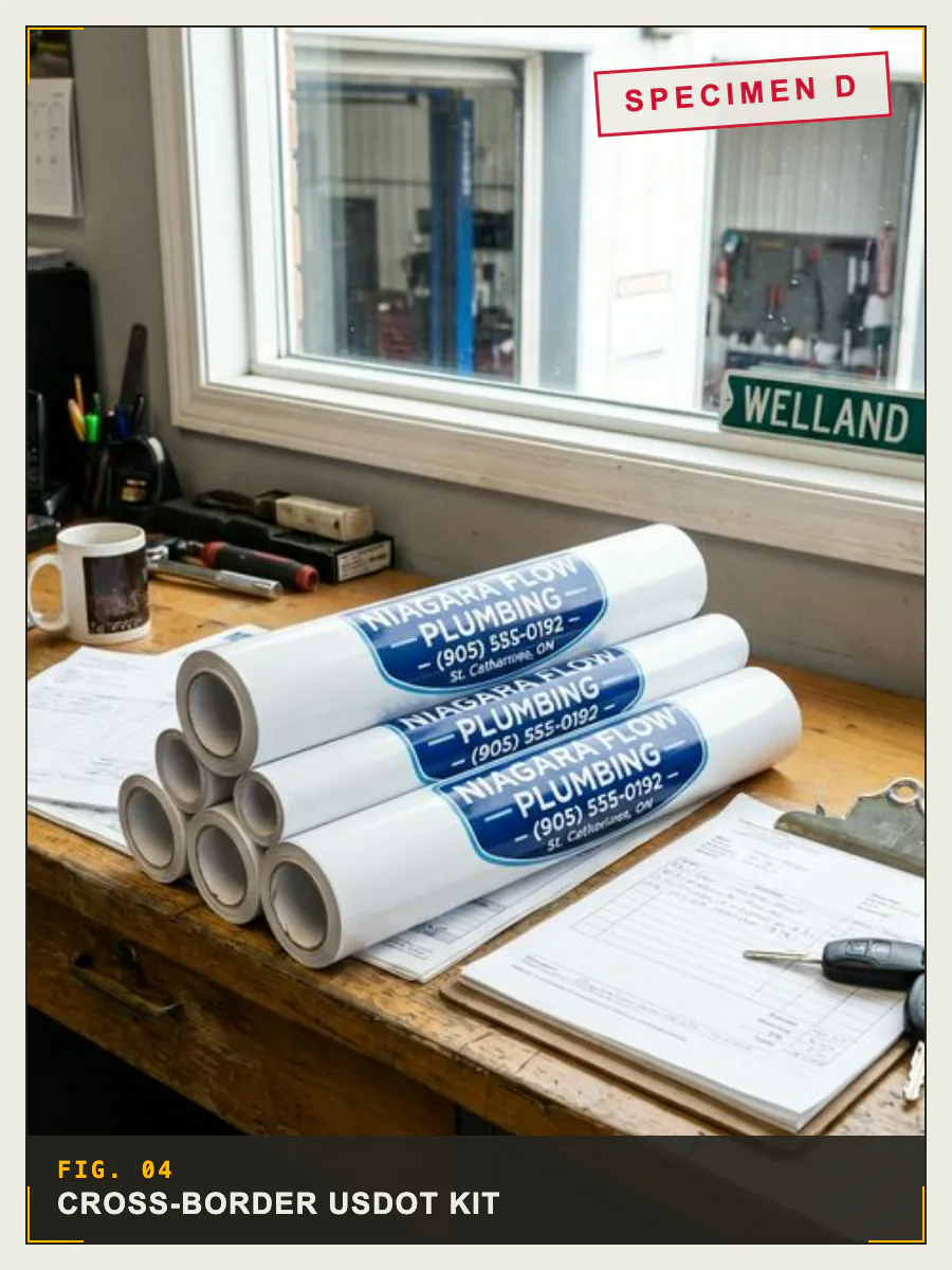 Ontario commercial truck CVOR door decals — MTO O.Reg 424/97 compliant fleet lettering