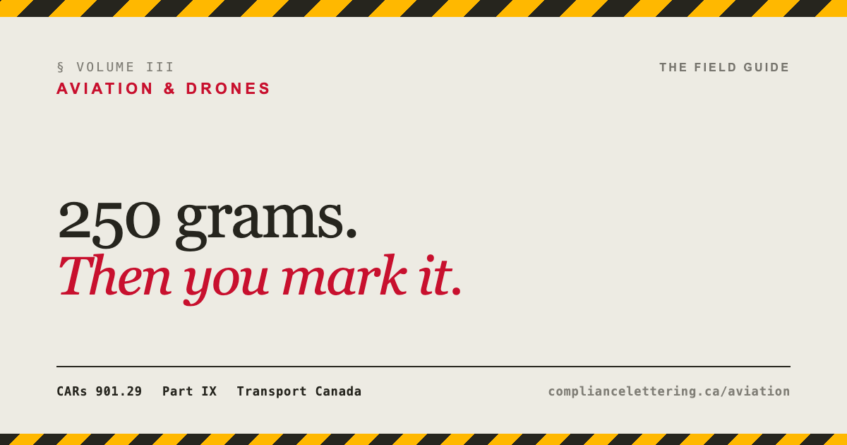 Drone Registration Label Canada & Aircraft Tail Numbers
