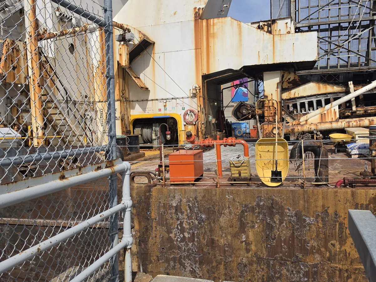 Proof of durable decals on a working vessel.